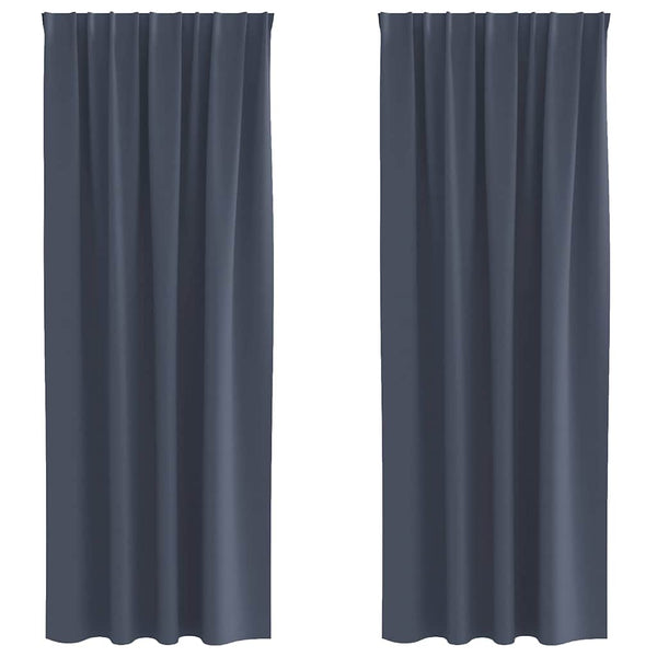 Pimentävä verho renkailla 2 kpl Antrasiitti 245 x 140 cm