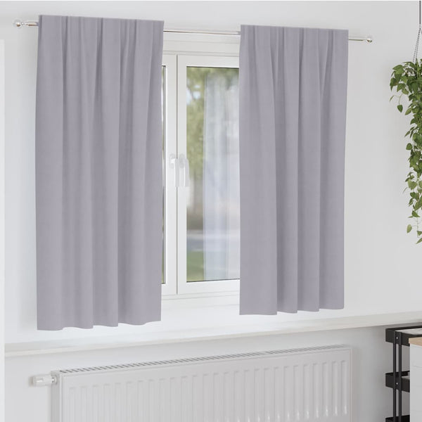 Pimentävä verho renkailla 2 kpl Metalli harmaa 175 x 140 cm
