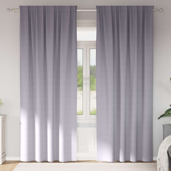 Pimentävä verho renkailla 2 kpl Metalli harmaa 245 x 140 cm