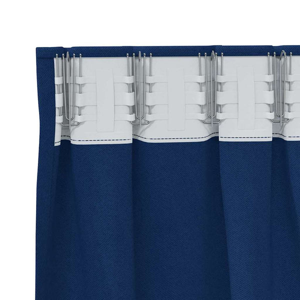 Pimentävä verho renkailla 2 kpl Tumma Sininen 175 x 140 cm