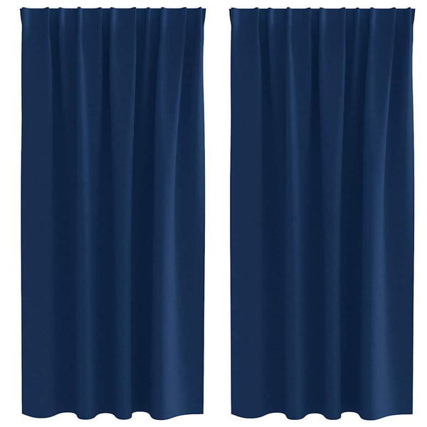 Pimentävä verho renkailla 2 kpl Tumma Sininen 175 x 140 cm