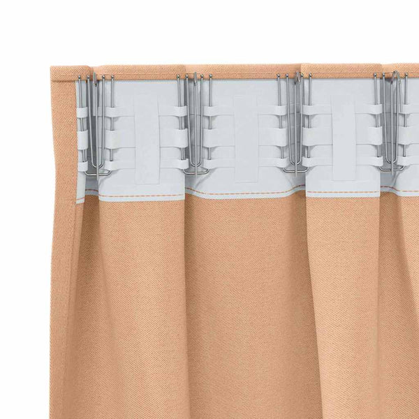 Pimentävä verho renkailla 2 kpl Vaaleanruskea 260 x 140 cm