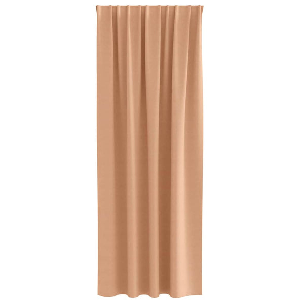 Pimentävä verho renkailla 2 kpl Vaaleanruskea 260 x 140 cm