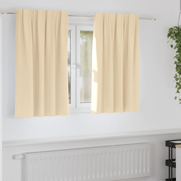 Pimentävä verho renkailla 2 kpl Kerma 140 x 140 cm Polyesteri