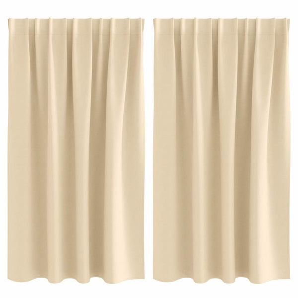 Pimentävä verho renkailla 2 kpl Kerma 140 x 140 cm Polyesteri