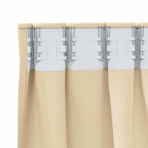 Pimentävä verho renkailla 2 kpl Kerma 175 x 140 cm Polyesteri