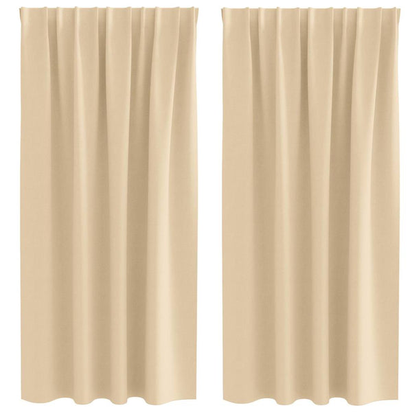 Pimentävä verho renkailla 2 kpl Kerma 175 x 140 cm Polyesteri