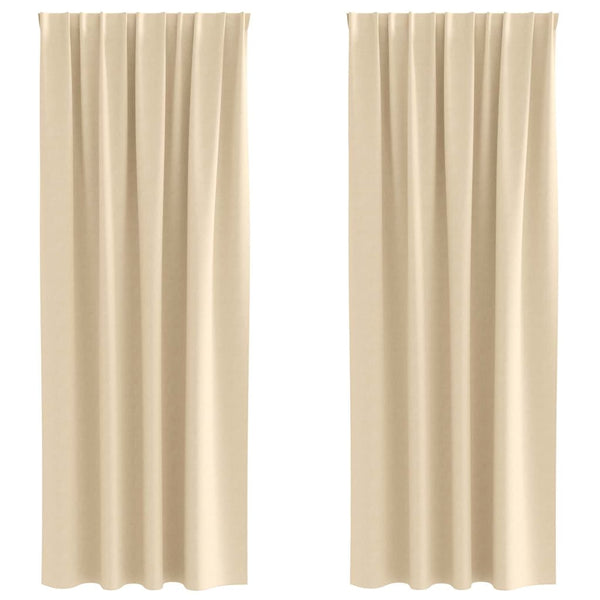 Pimentävä verho renkailla 2 kpl Kerma 245 x 140 cm Polyesteri