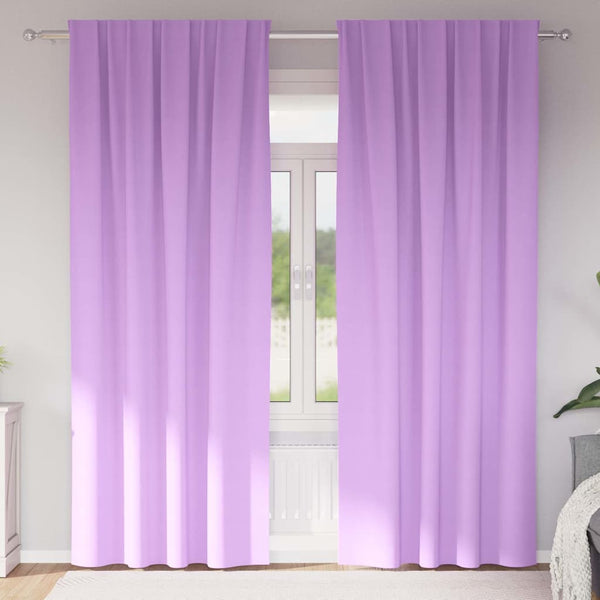 Pimentävä verho renkailla 2 kpl Violetti 260 x 140 cm