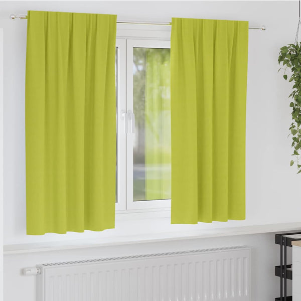 Pimentävä verho renkailla 2 kpl Vihreä 175 x 140 cm Polyesteri