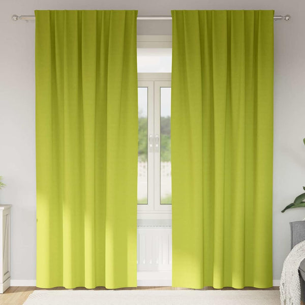 Pimentävä verho renkailla 2 kpl Vihreä 225 x 140 cm Polyesteri