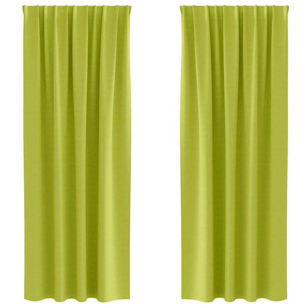 Pimentävä verho renkailla 2 kpl Vihreä 225 x 140 cm Polyesteri