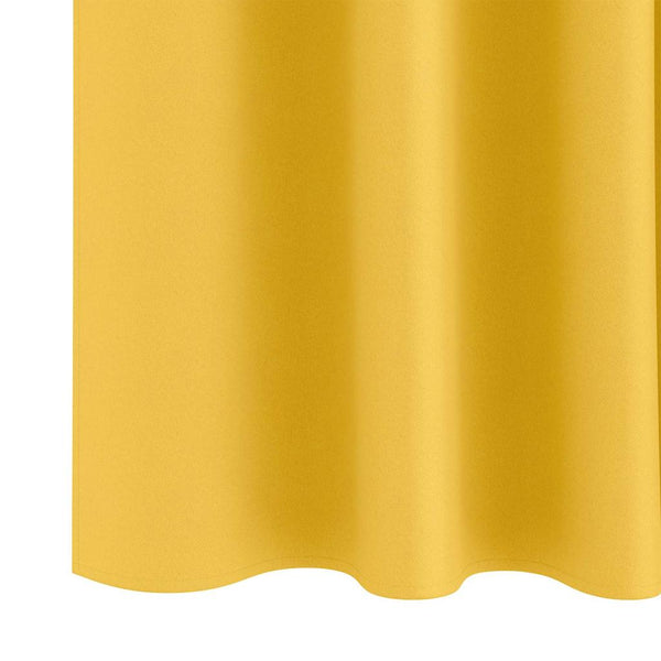 Pimentävä verho renkailla 2 kpl Sinapinkeltainen 225 x 140 cm