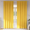 Pimentävä verho renkailla 2 kpl Sinapinkeltainen 225 x 140 cm