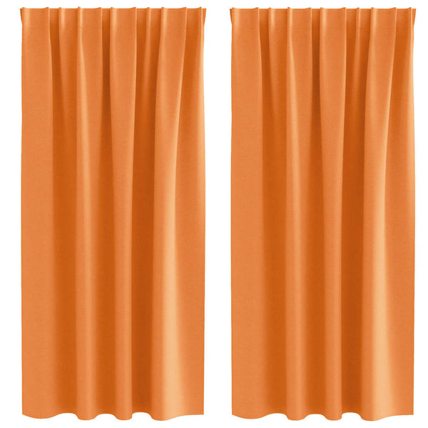 Pimentävä verho renkailla 2 kpl Oranssi 175 x 140 cm Polyesteri
