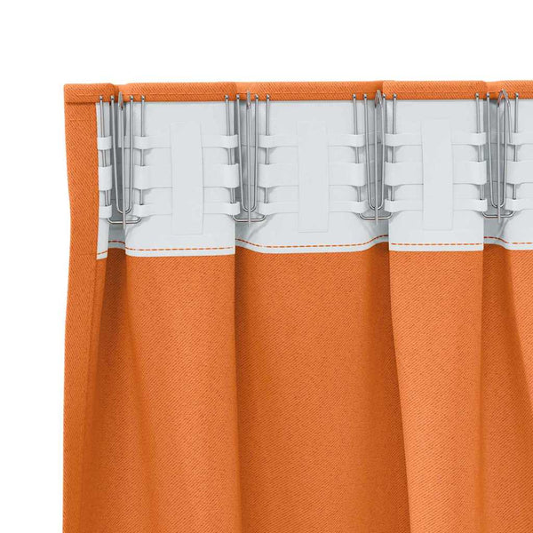 Pimentävä verho renkailla 2 kpl Hehkuva oranssi 225 x 140 cm