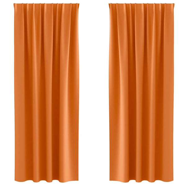 Pimentävä verho renkailla 2 kpl Hehkuva oranssi 225 x 140 cm
