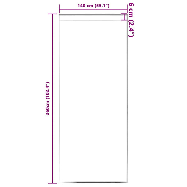 Pimentävä verho renkailla 2 kpl Vaaleanpunainen 260 x 140 cm