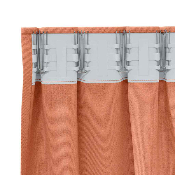 Pimentävä verho renkailla 2 kpl Terrakotta 225 x 140 cm