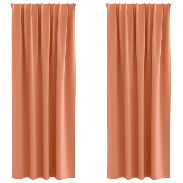 Pimentävä verho renkailla 2 kpl Terrakotta 260 x 140 cm