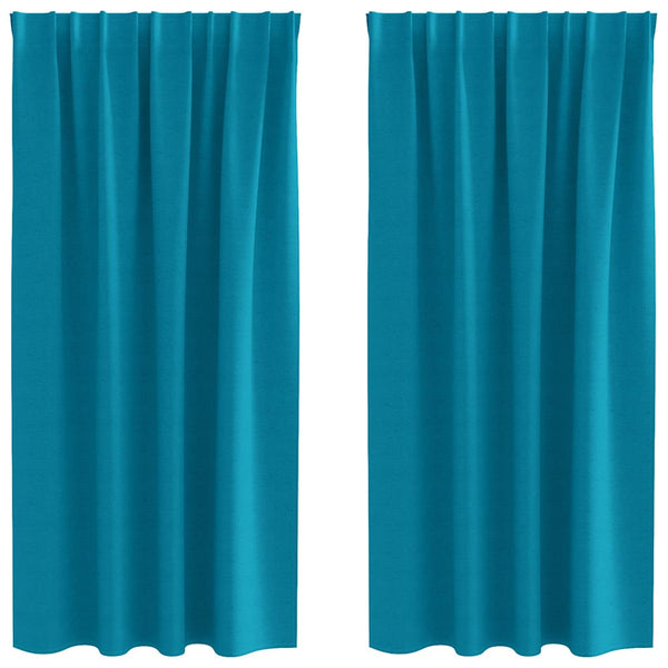 Pimentävä verho renkailla 2 kpl Turkoosi 175 x 140 cm