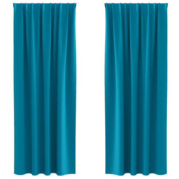 Pimentävä verho renkailla 2 kpl Turkoosi 245 x 140 cm