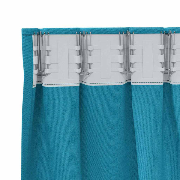 Pimentävä verho renkailla 2 kpl Turkoosi 260 x 140 cm