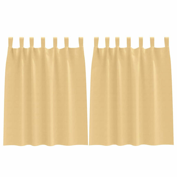 Pimentävä verho renkailla 2 kpl Beige 140 x 140 cm Polyesteri
