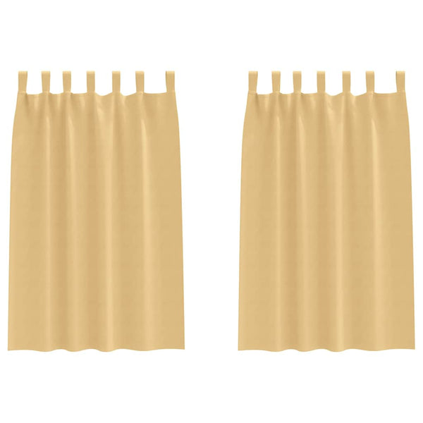 Pimentävä verho renkailla 2 kpl Beige 175 x 140 cm Polyesteri