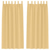 Pimentävä verho renkailla 2 kpl Beige 225 x 140 cm Polyesteri