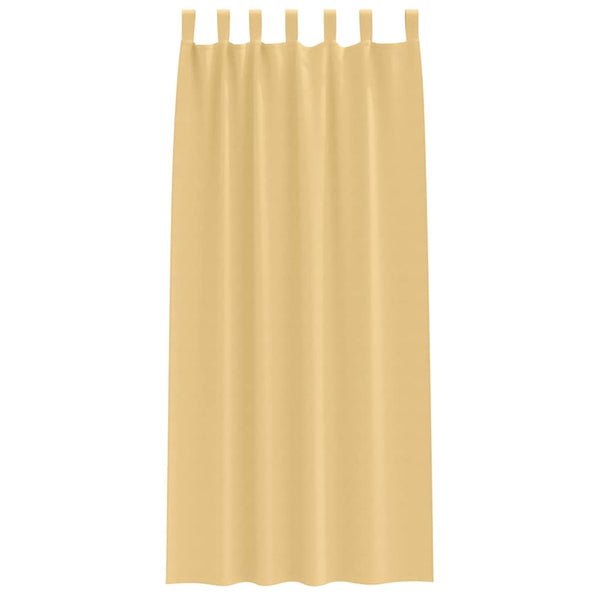 Pimentävä verho renkailla 2 kpl Beige 225 x 140 cm Polyesteri