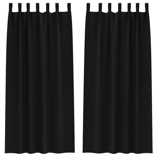 Pimentävä verho renkailla 2 kpl Musta 245 x 140 cm Polyesteri