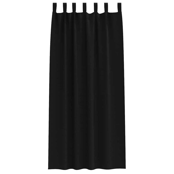 Pimentävä verho renkailla 2 kpl Musta 260 x 140 cm Polyesteri