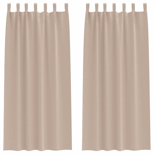 Pimentävä verho renkailla 2 kpl Taupe 225 x 140 cm Polyesteri