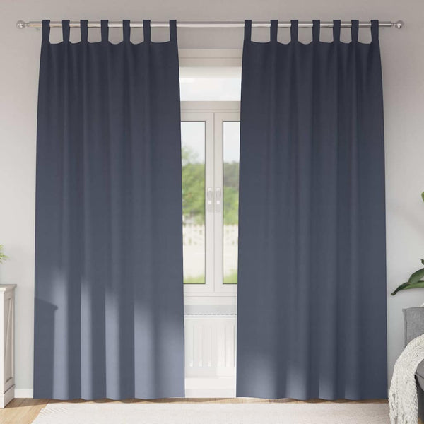 Pimentävä verho renkailla 2 kpl Antrasiitti 245 x 140 cm