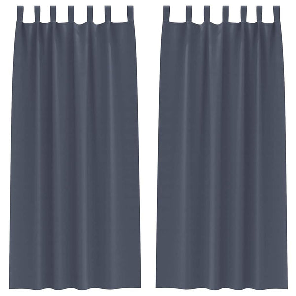 Pimentävä verho renkailla 2 kpl Antrasiitti 245 x 140 cm
