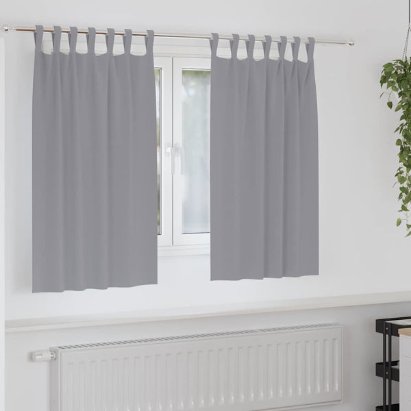 Pimentävä verho renkailla 2 kpl Vaaleanharmaa 140 x 140 cm