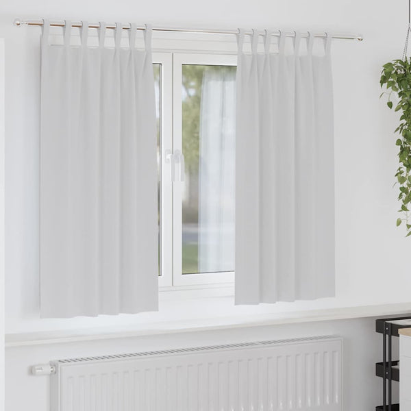 Pimentävä verho renkailla 2 kpl Vaalea harmaa 175 x 140 cm
