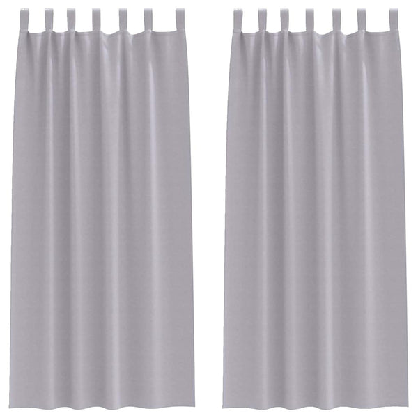 Pimentävä verho renkailla 2 kpl Metalli harmaa 245 x 140 cm