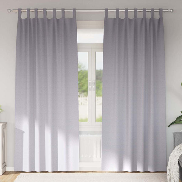 Pimentävä verho renkailla 2 kpl Metalli harmaa 260 x 140 cm