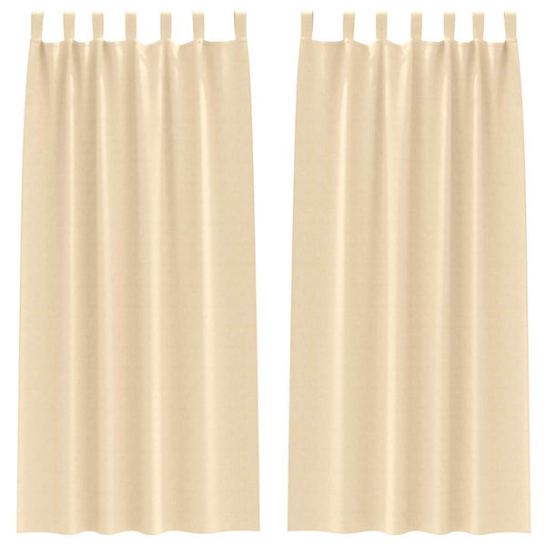 Pimentävä verho renkailla 2 kpl Kerma 225 x 140 cm Polyesteri