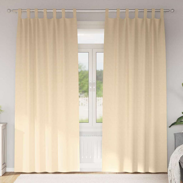 Pimentävä verho renkailla 2 kpl Kerma 260 x 140 cm Polyesteri