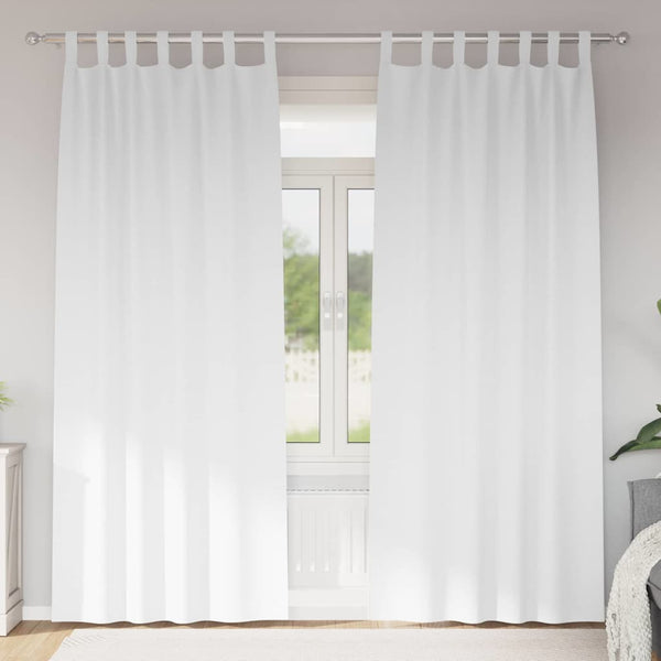 Pimentävä verho renkailla 2 kpl Puhdas valkoinen 225 x 140 cm
