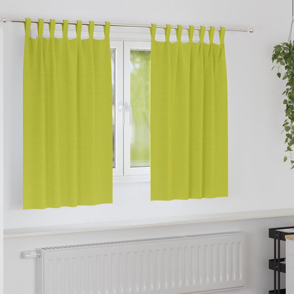 Pimentävä verho renkailla 2 kpl Vihreä 140 x 140 cm Polyesteri