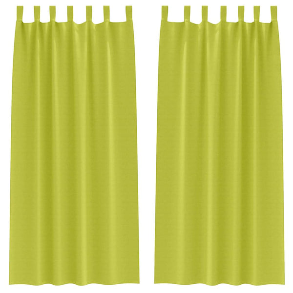 Pimentävä verho renkailla 2 kpl Vihreä 225 x 140 cm Polyesteri