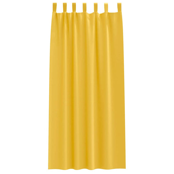 Pimentävä verho renkailla 2 kpl Sinapinkeltainen 245 x 140 cm
