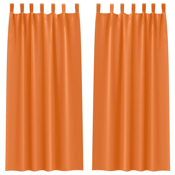 Pimentävä verho renkailla 2 kpl Hehkuva oranssi 225 x 140 cm
