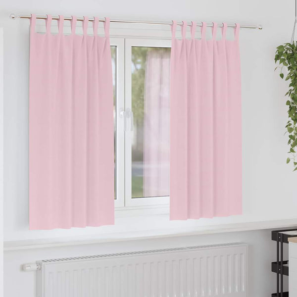 Pimentävä verho renkailla 2 kpl Vaaleanpunainen 175 x 140 cm