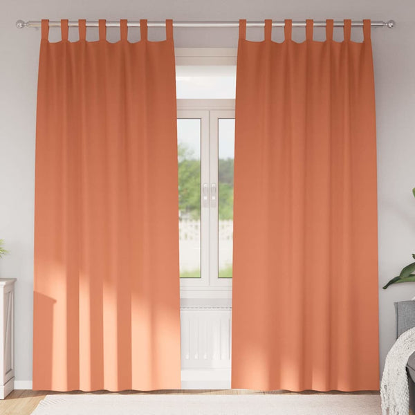 Pimentävä verho renkailla 2 kpl Terrakotta 225 x 140 cm