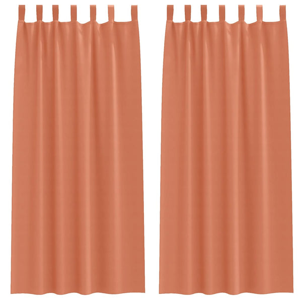 Pimentävä verho renkailla 2 kpl Terrakotta 225 x 140 cm